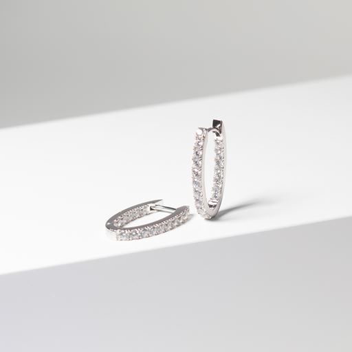 Sif Jakobs Jewellery Hoop Ellisse Piccolo Øreringe, Sølv/Hvid