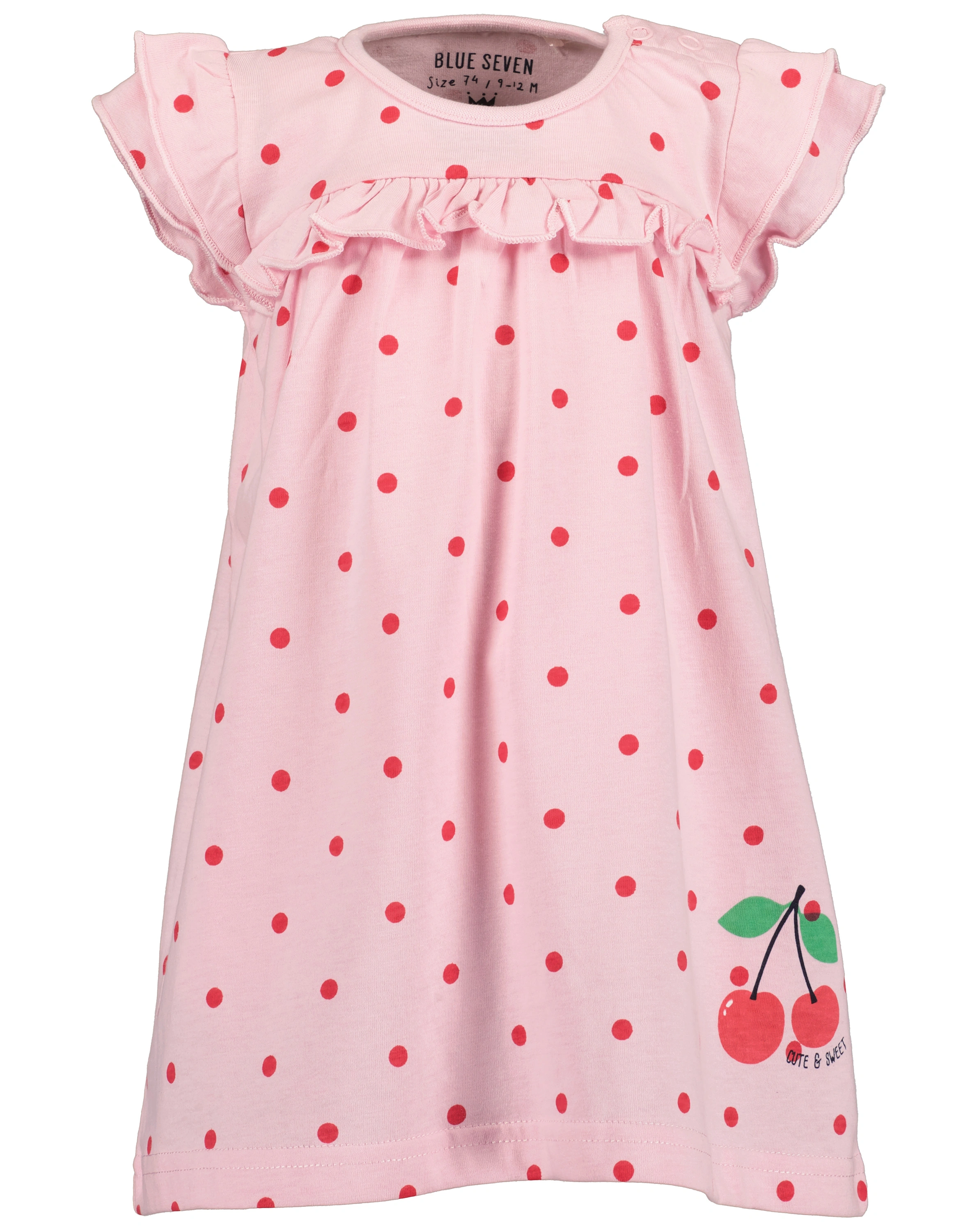 Kurzarm-Kleid CEREZA gepunktet in rosa
