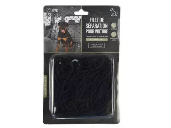 Filet de securite pour voiture en nylon - Noir - H 88 x L 100 cm