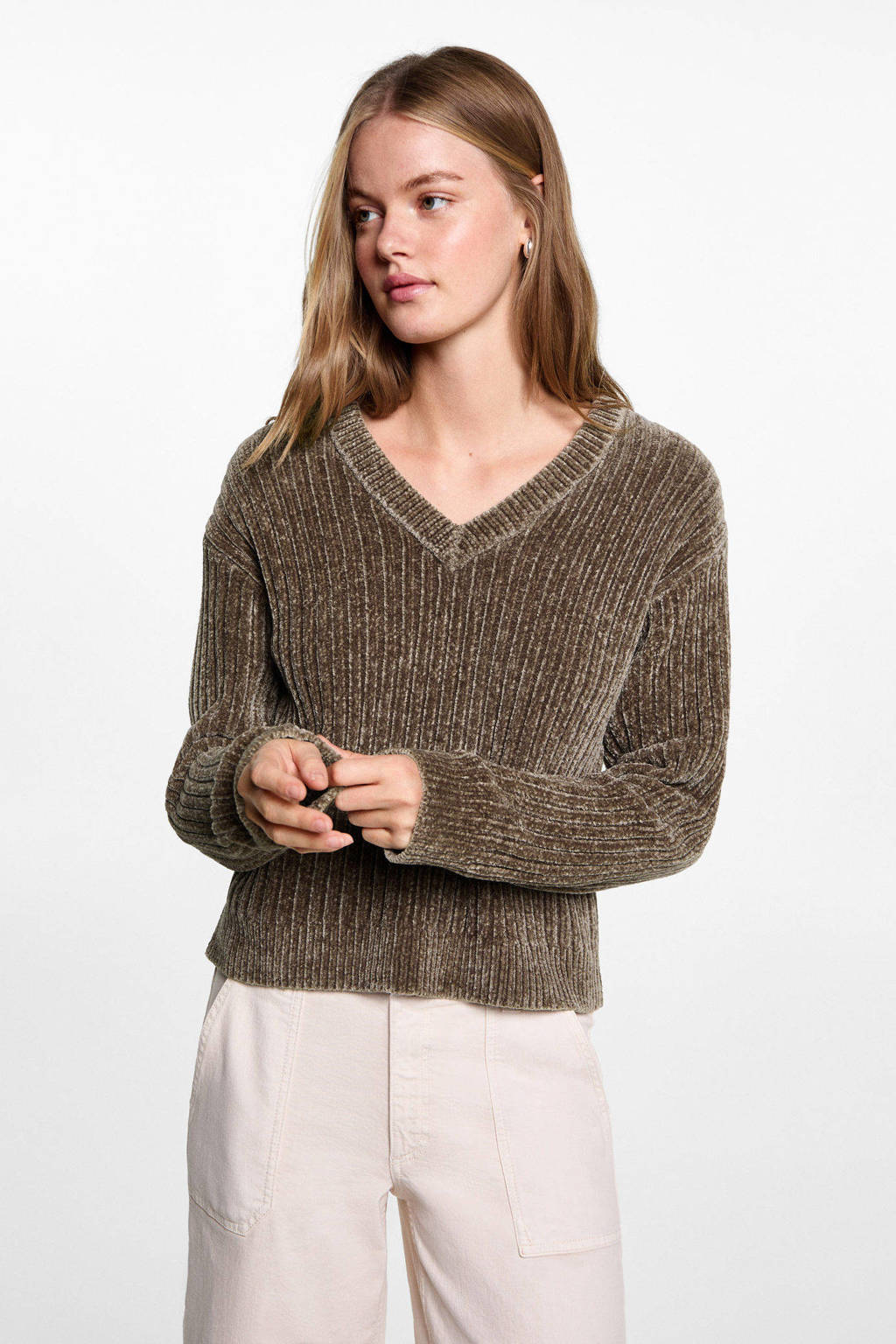 MANGO TEEN gebreide trui bruin