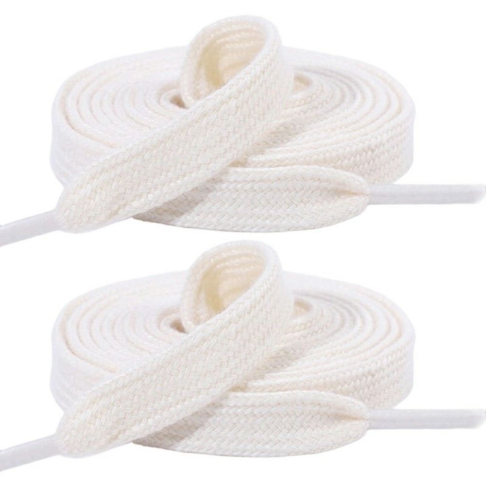 (1 Paar) 120cm Flache Baumwoll Schnürsenkel Klassische Sneaker Schuhbändel - Hell Beige