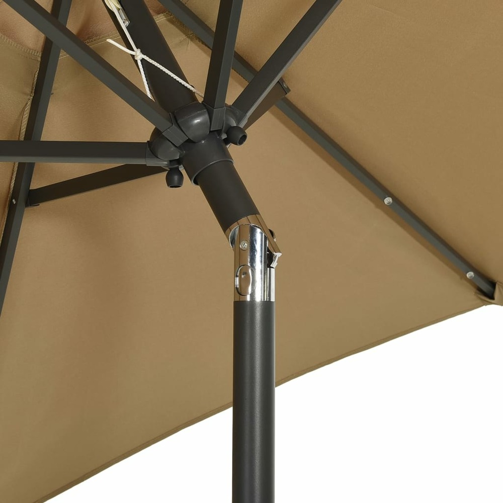 Parasol avec lumières led 200 x 211 cm aluminium taupe