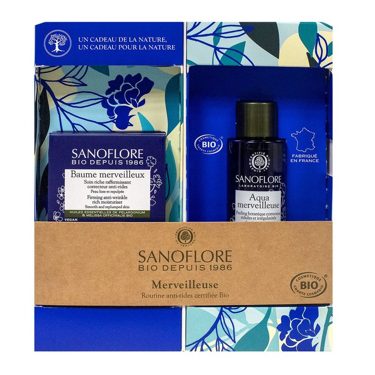 Coffret baume Merveilleux bio 50 ml + Aqua Merveilleuse Peeling 50ml offert