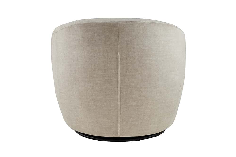 Drehbarer Design Sessel ALPINE beige Samt 360° mit Armlehnen