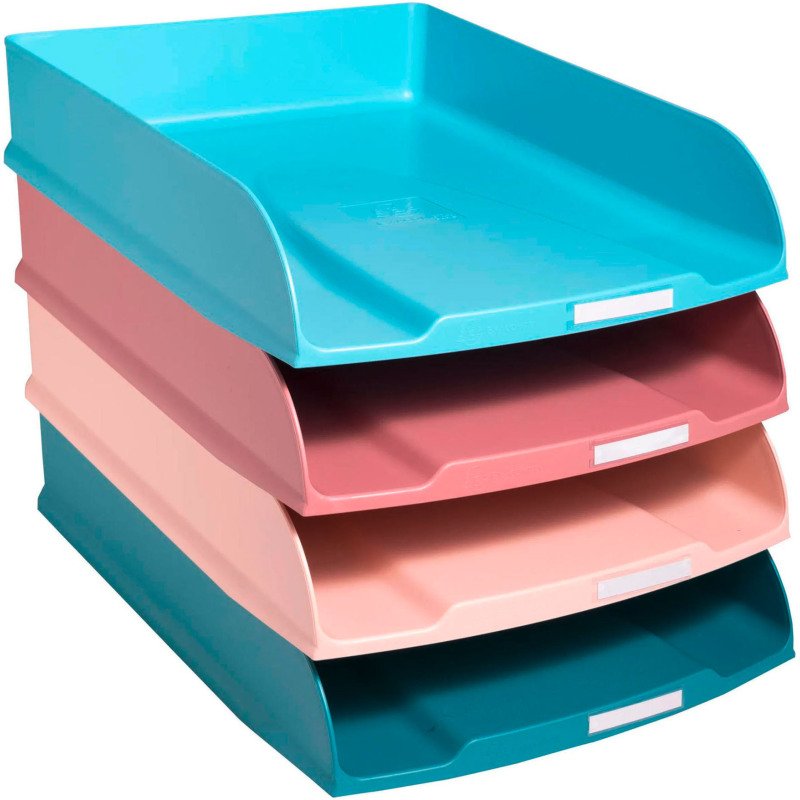 Lot de 4 corbeilles à courrier Exacompta Combo Styli Skandi couleurs assorties