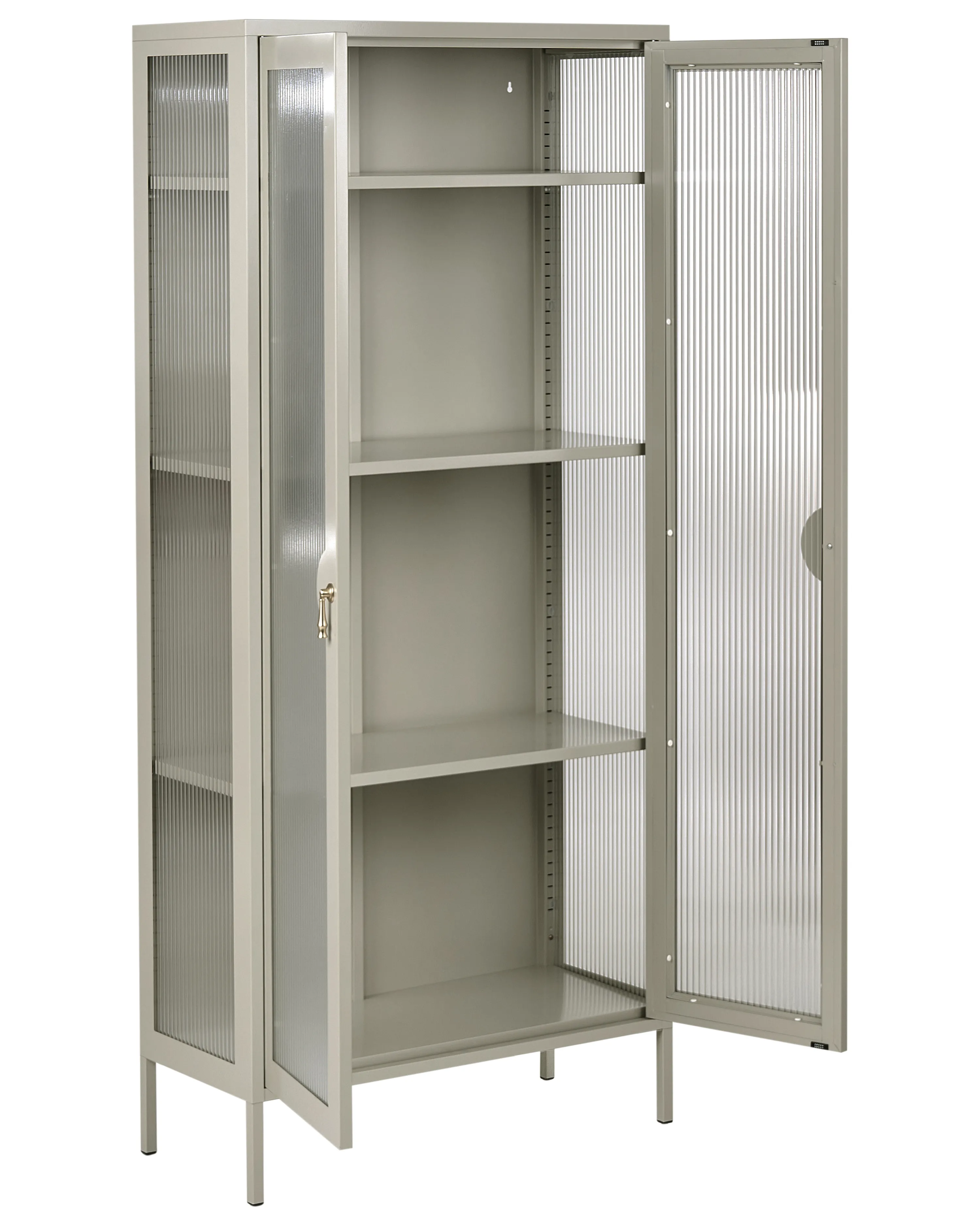 Vitrinekast GLEORA Metaal Lichtbeige