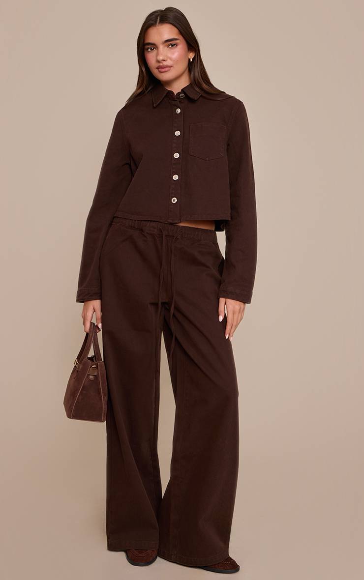Chocolat Chemise En Denim Courte