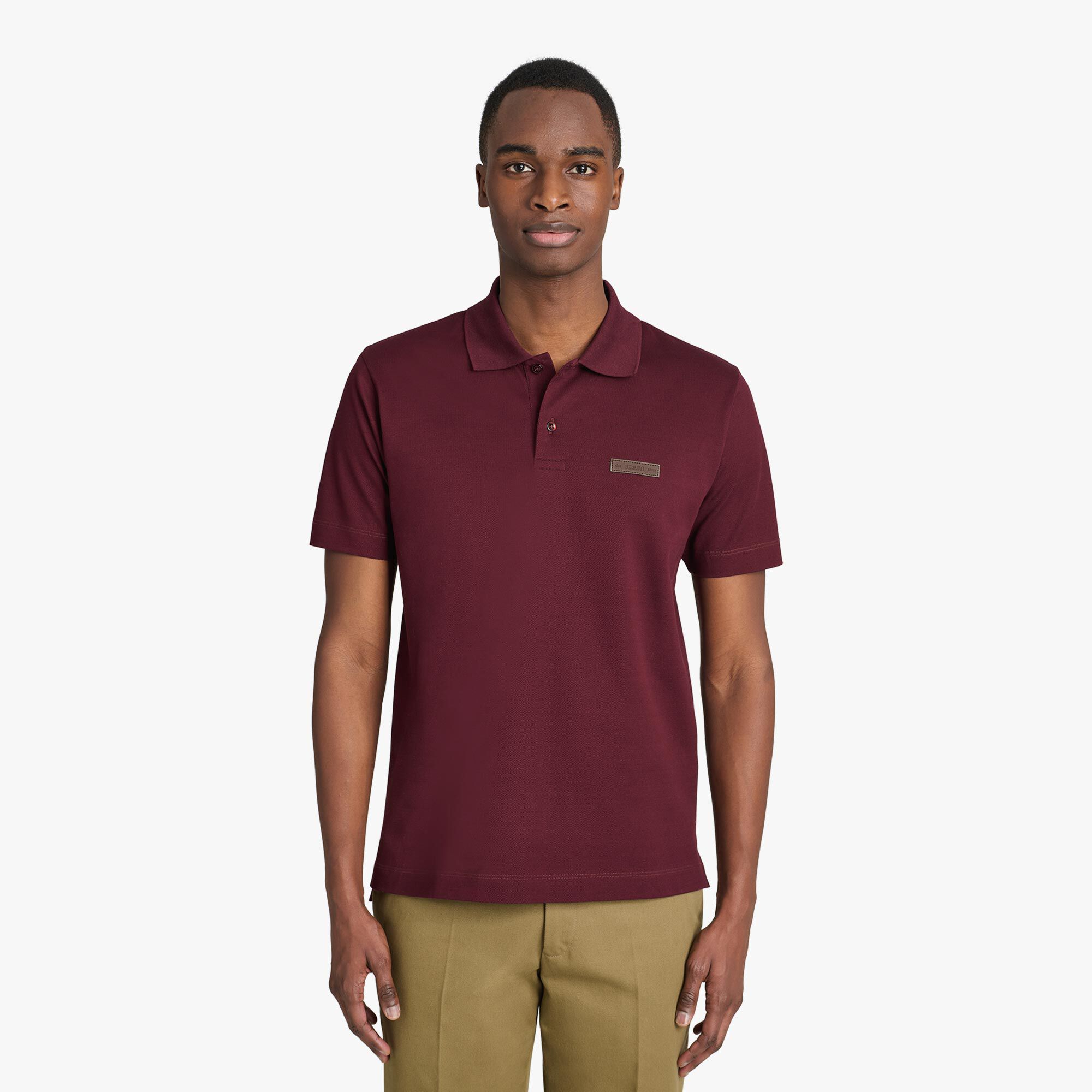 Polo Pique Avec Detail En Cuir