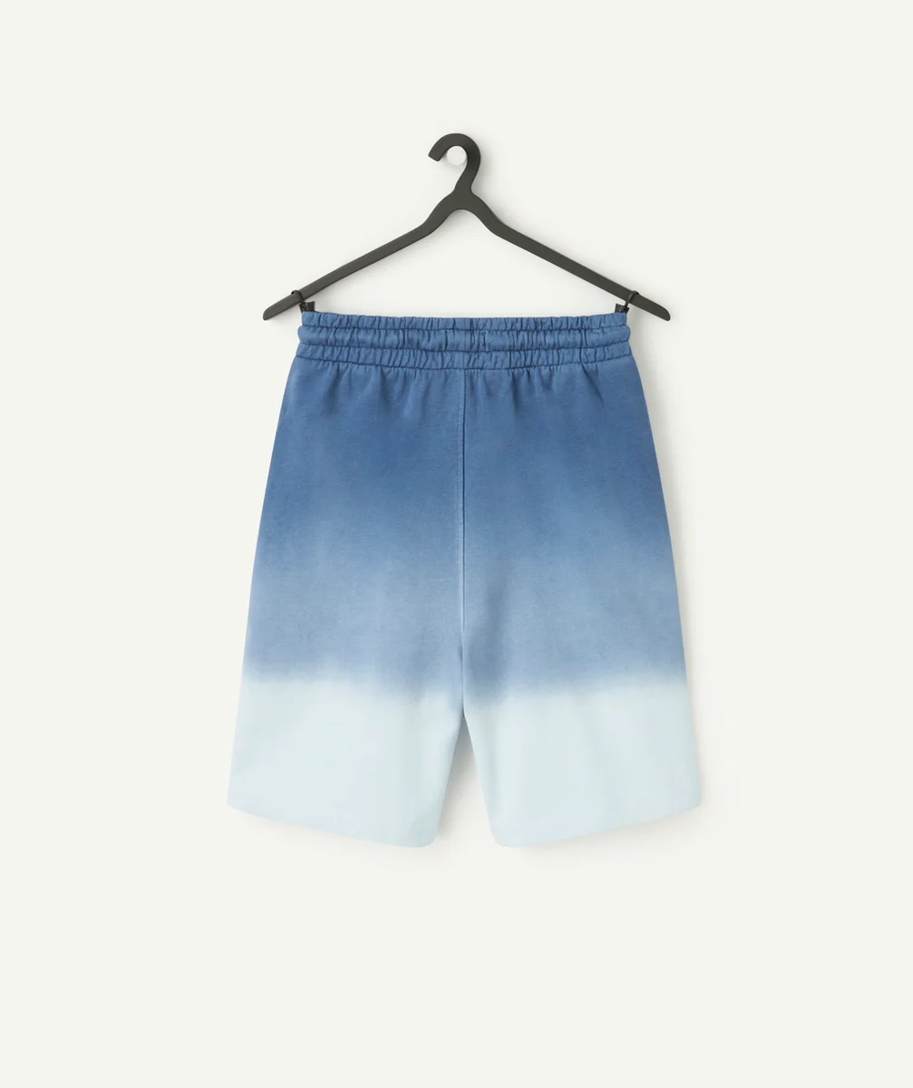 bermuda garçon en coton biologique bleu dégradé