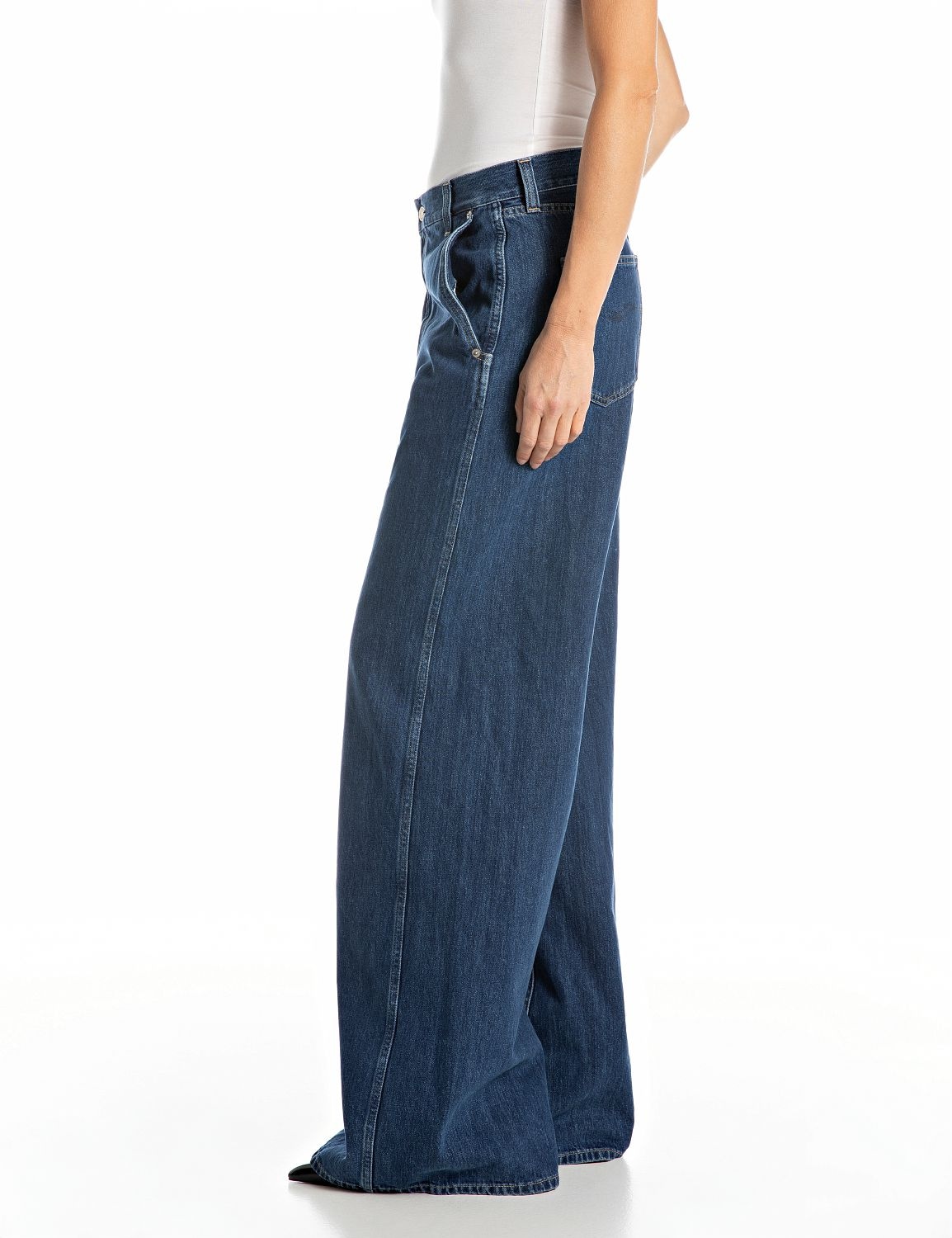 Replay Weite Jeans in Baumwollqualität