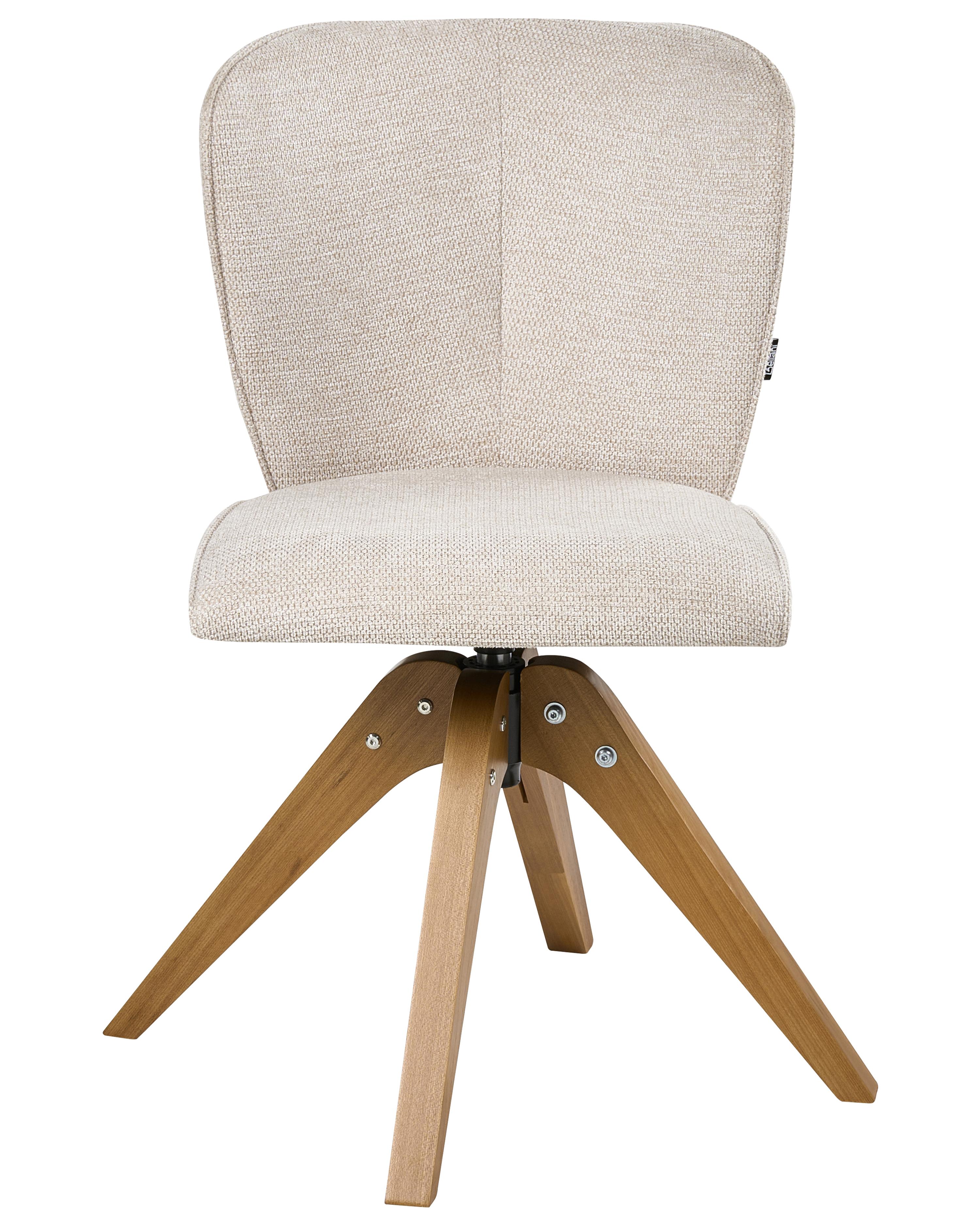 Set van 2 eetkamerstoelen draaibaar COSO Stof Lichtbeige