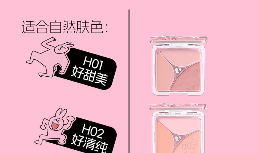 VEECCI - Emotion Code Tri-Color Blusher My Friend Rabbit Limited Edition - 3 soorten