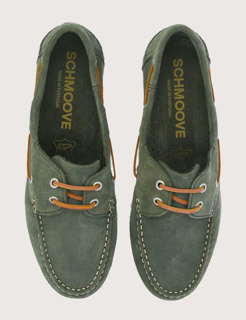 SCHMOOVE CHAUSSURES BATEAU SUÈDE KAKI HOMME