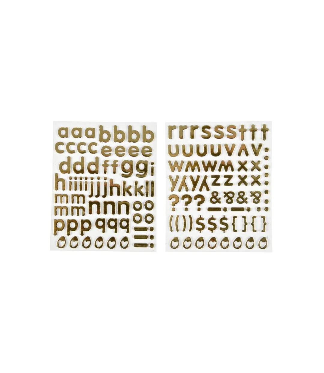Paris Prix - Lot De 2 Planches De Stickers alphabet 2cm Or