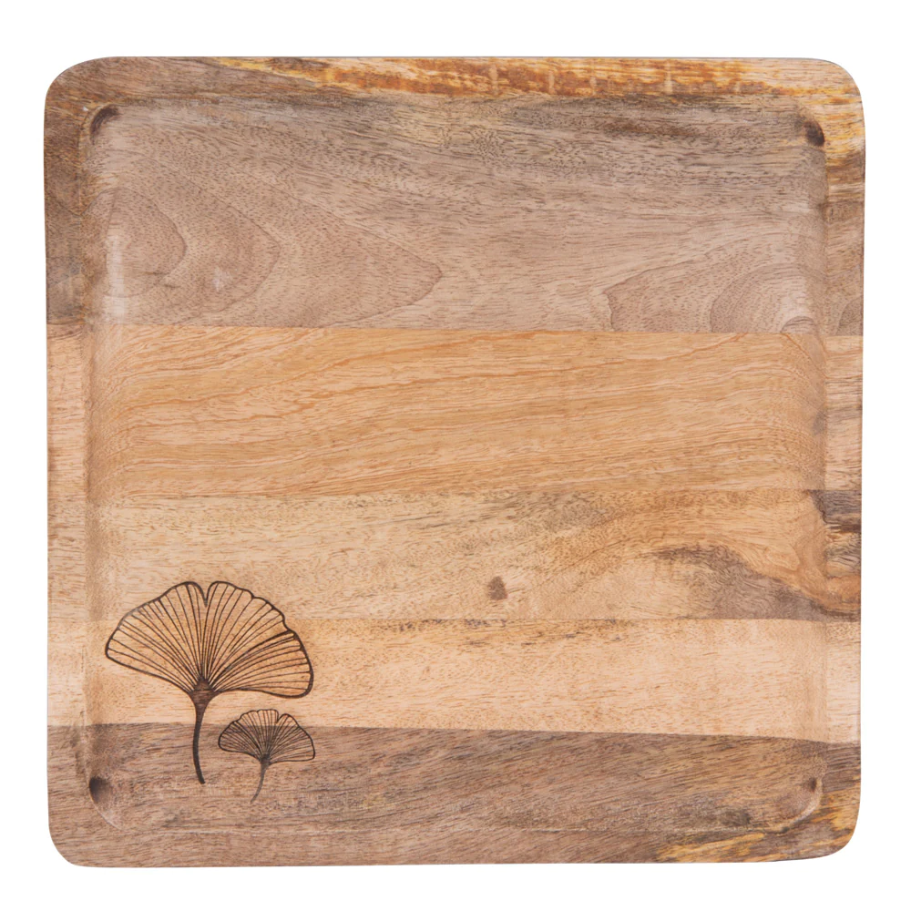 Plateau carré Ginkgo 30x30 cm Table passion