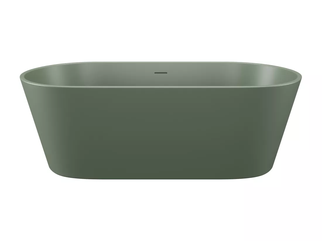 Baignoire îlot ovale - 255L - 159 x 74 x 56 cm - Kaki mat - Acrylique - LUZECA