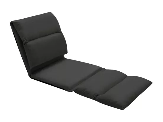 Prolenta Premium - Chaise pliable de sol Noir Microfibre