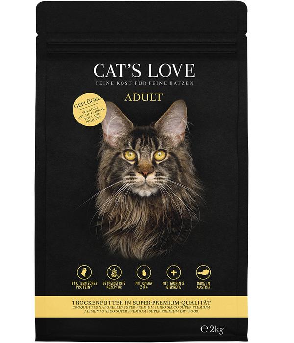 CAT'S LOVE Trockenfutter für Katzen Adult, 2