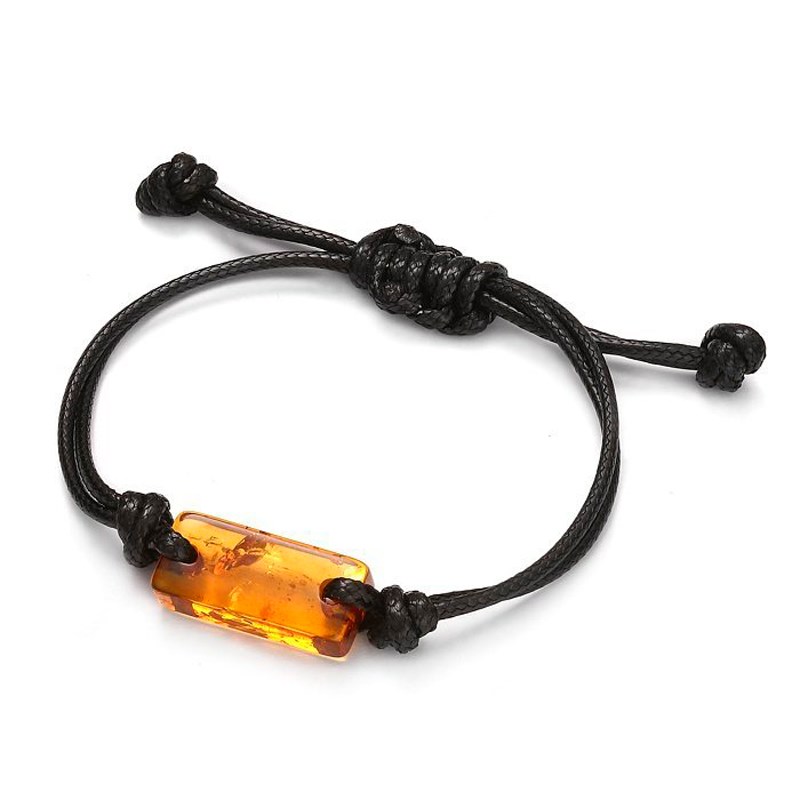 Bracelet ambre et coton