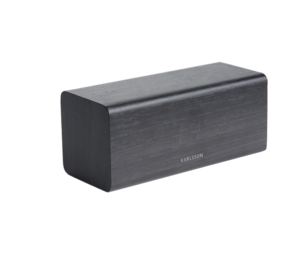 Alarm clock Block black veneer, white LED