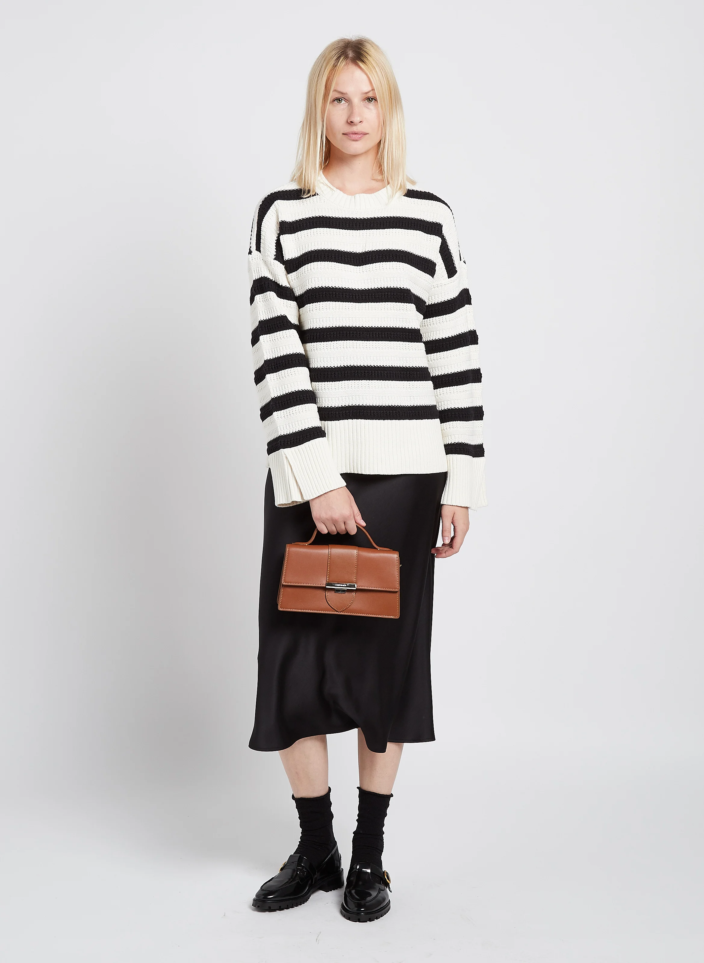 PARIS ILY - Sac porté épaule en cuir | Marron