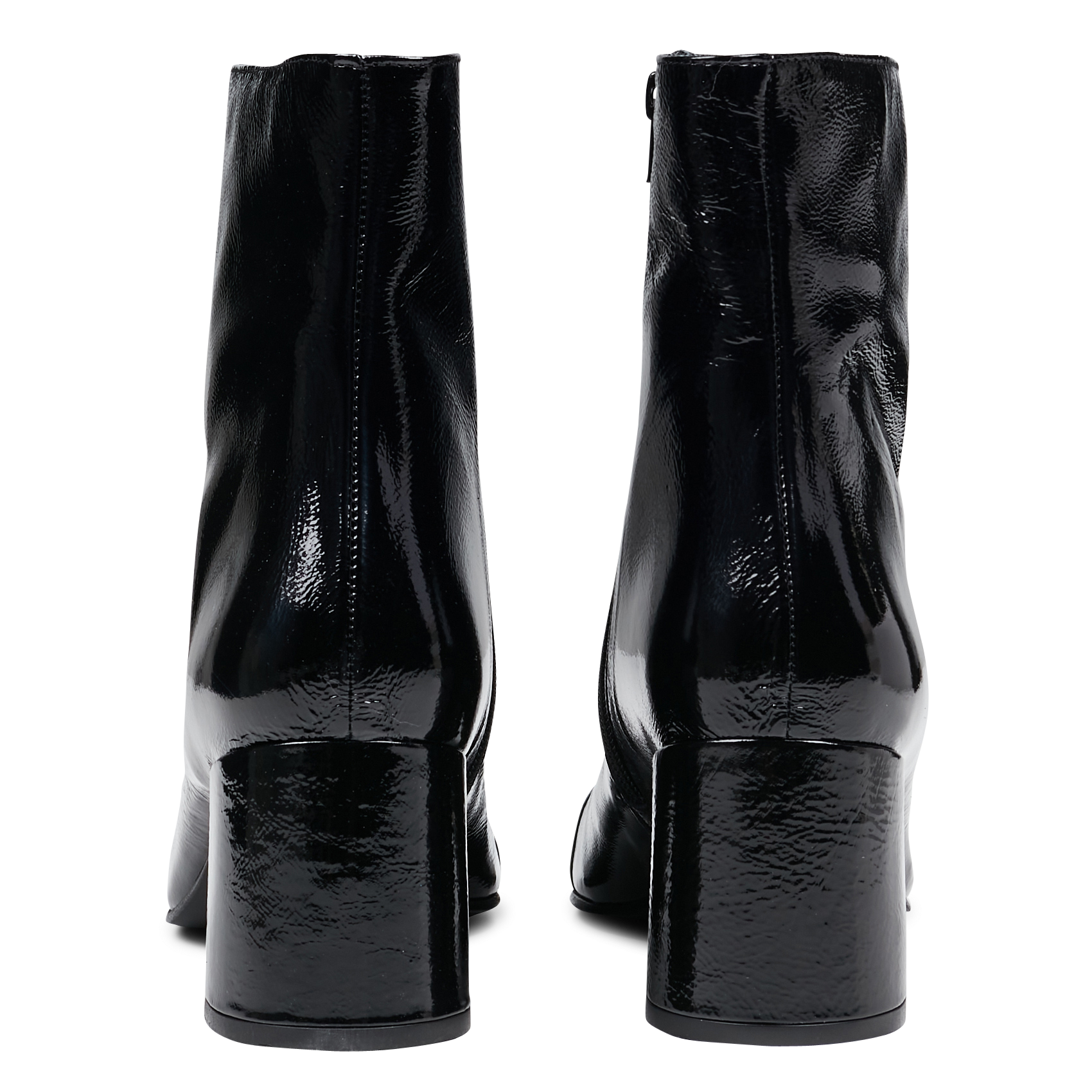DONIAMA - Bottines en cuir vernis plissé | Noir