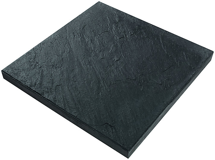Dalle béton effet ardoise L. 50 cm x l. 50 cm gris anthracite