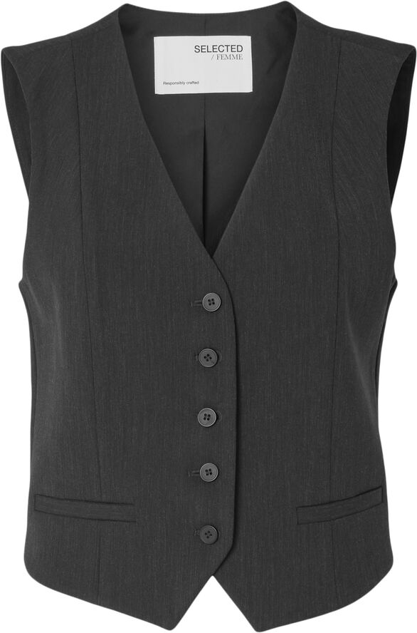 Selected Femme SLFRITA VEST DGM NOOS Grå
