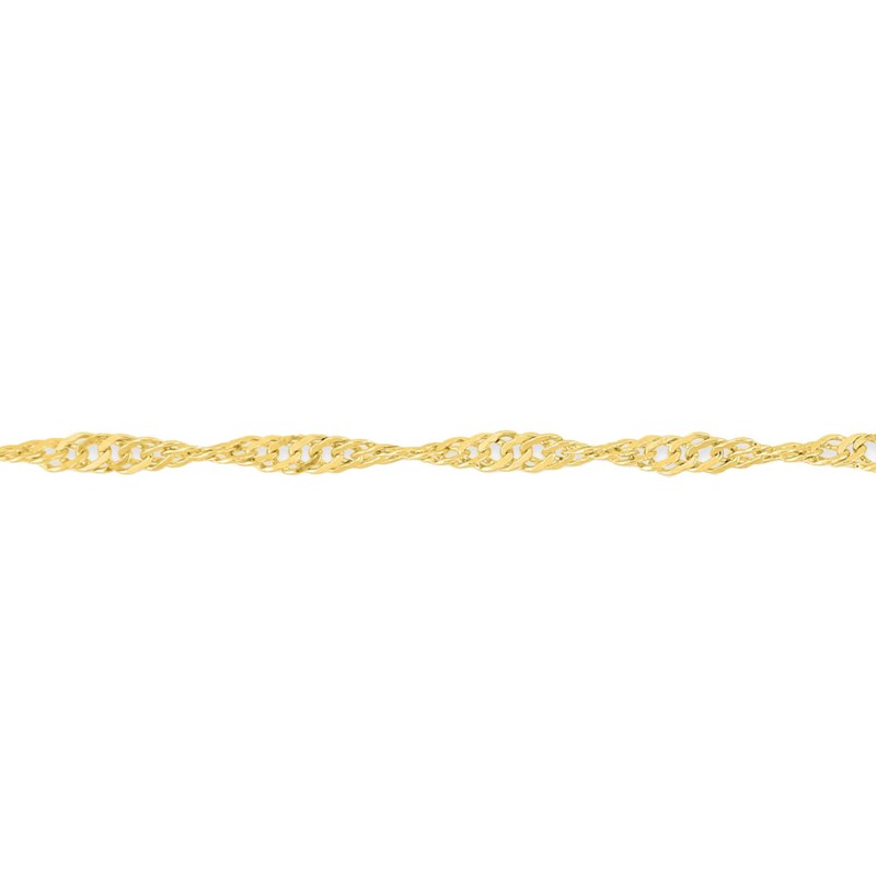Bracelet femme 18 cm - Maille Singapour - Or 18 Carats - Largeur 1.2 mm