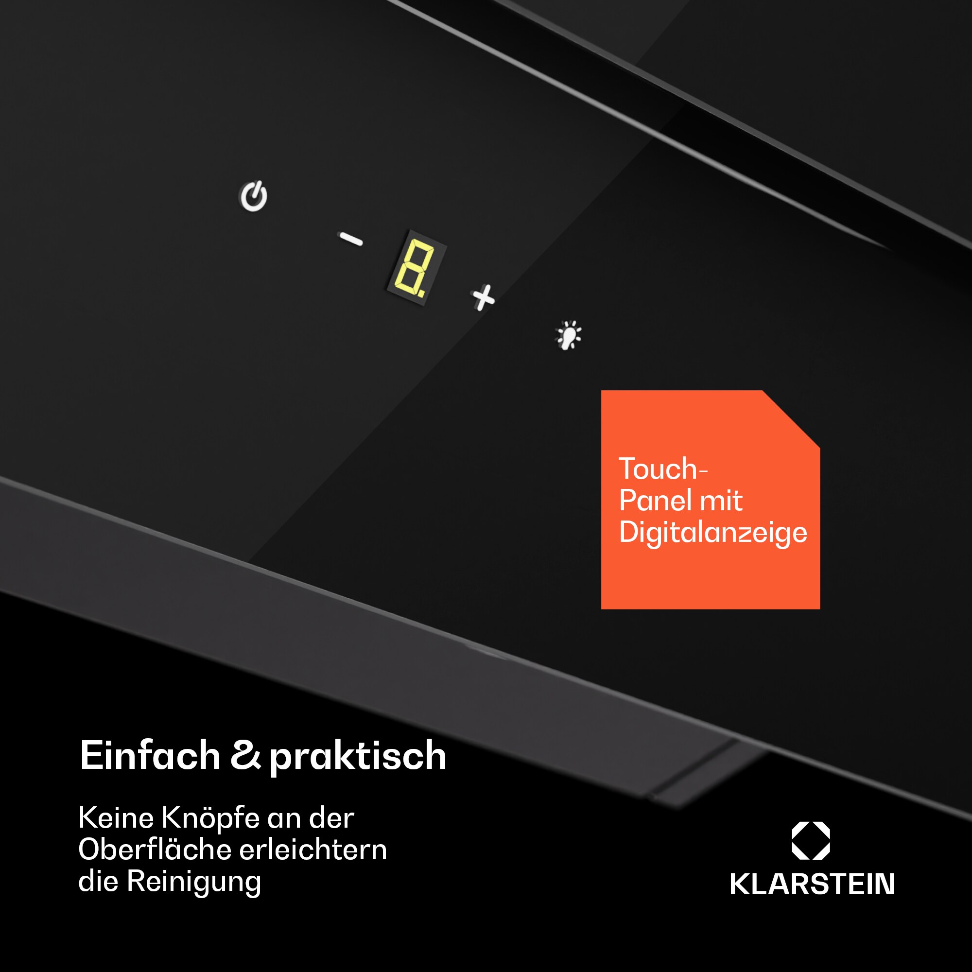 Antonia 90 Dunstabzugshaube 90cm 247m³/h Touch EEK A++ Glas Schwarz