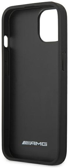 iPhone 13 Pro Echtleder Hardcase Hülle Debossed (AMHCP13LGSEBK) - Schwarz