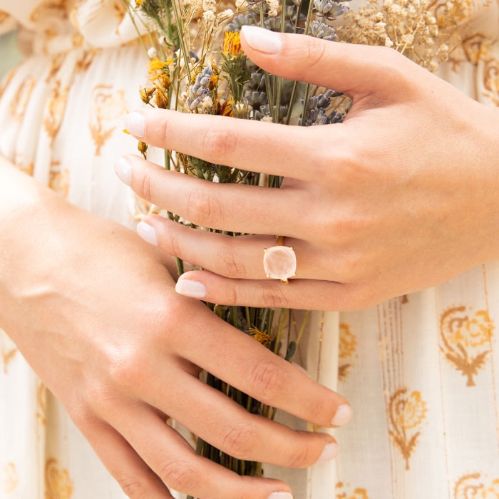 Bague Salya - Quartz rose