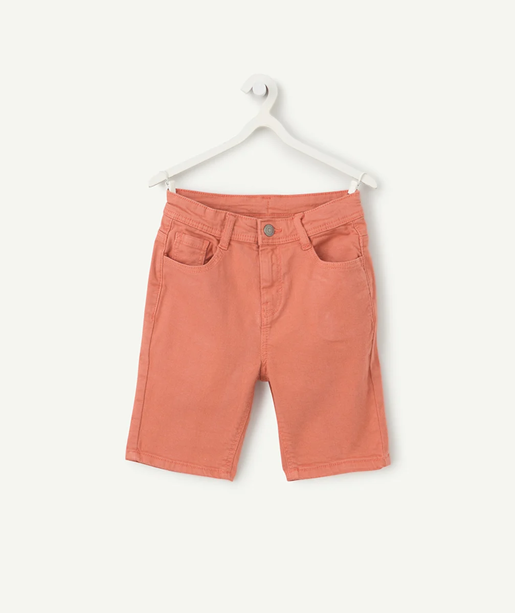 bermuda slim garçon en fibres recyclées rouge brique