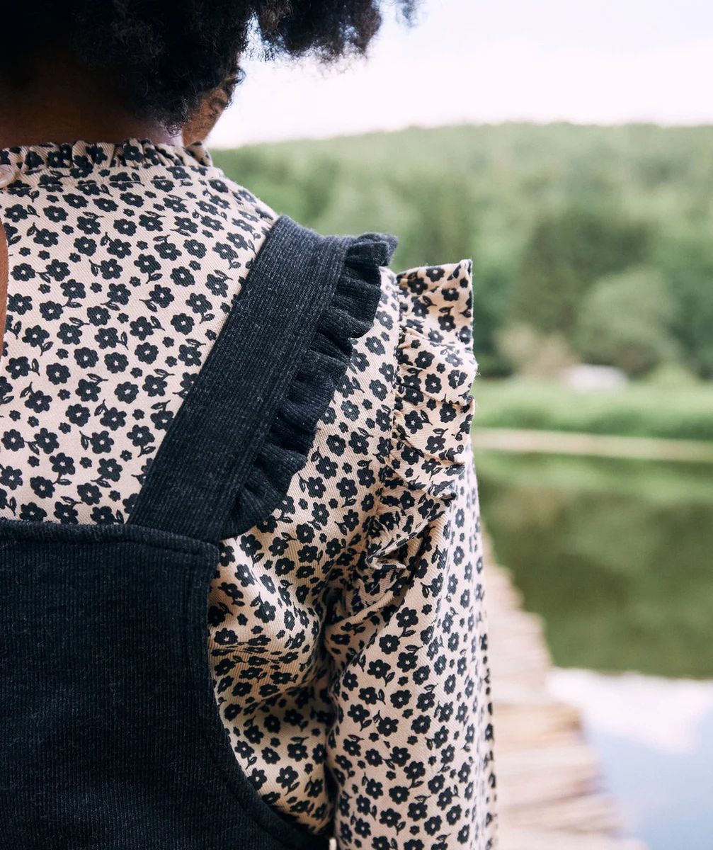 BLOUSE FILLE EN VISCOSE RESPONSABLE IMPRIMÉ FLEURI