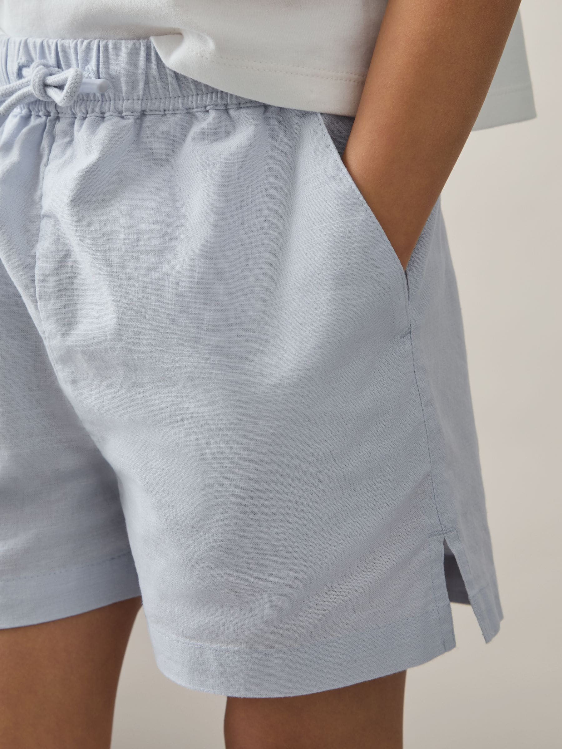 Reiss Cleo katoen-linnen short met trekkoord