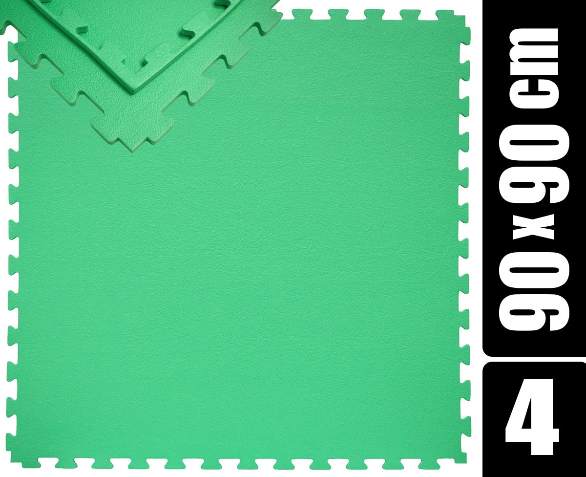 180x180 XL trainingsmat met rand - 4-delige set 90x90 vloermat groen