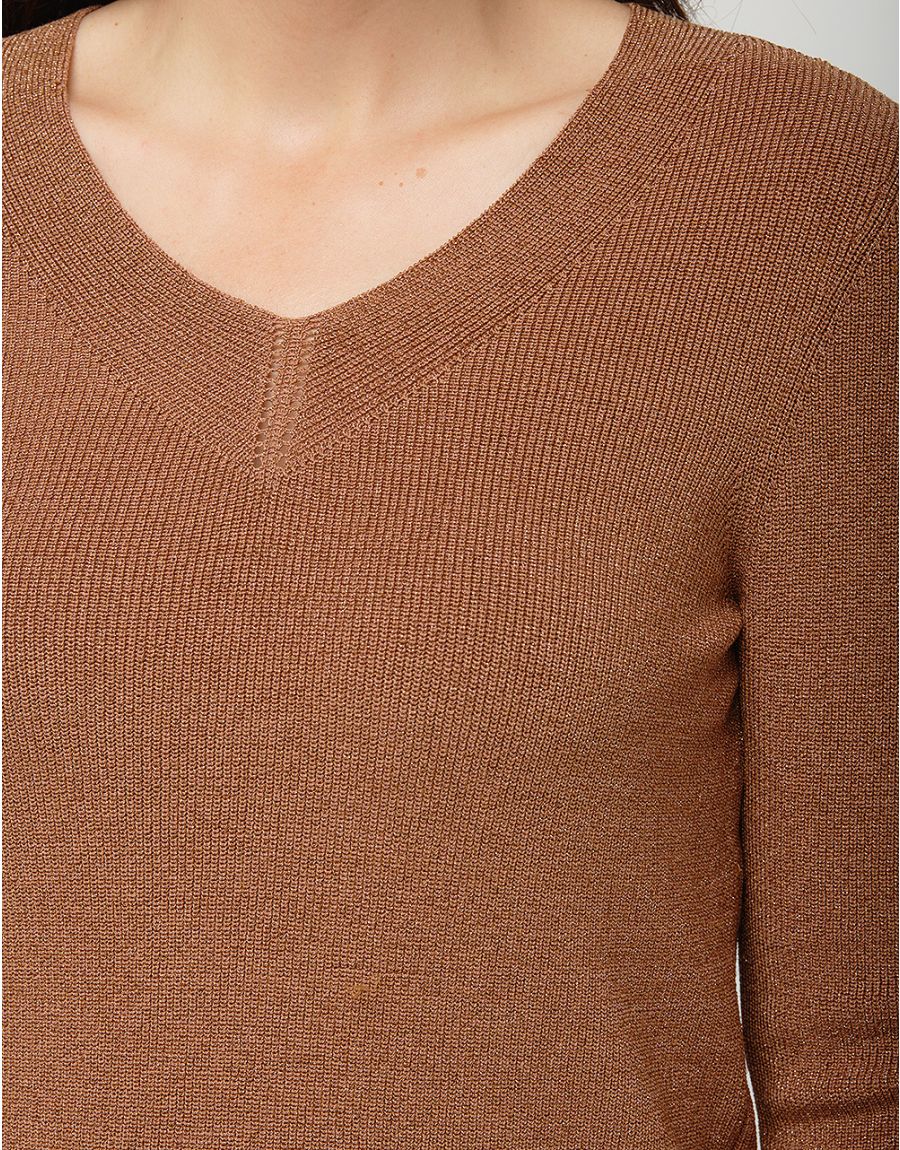 Pull irisé marron
