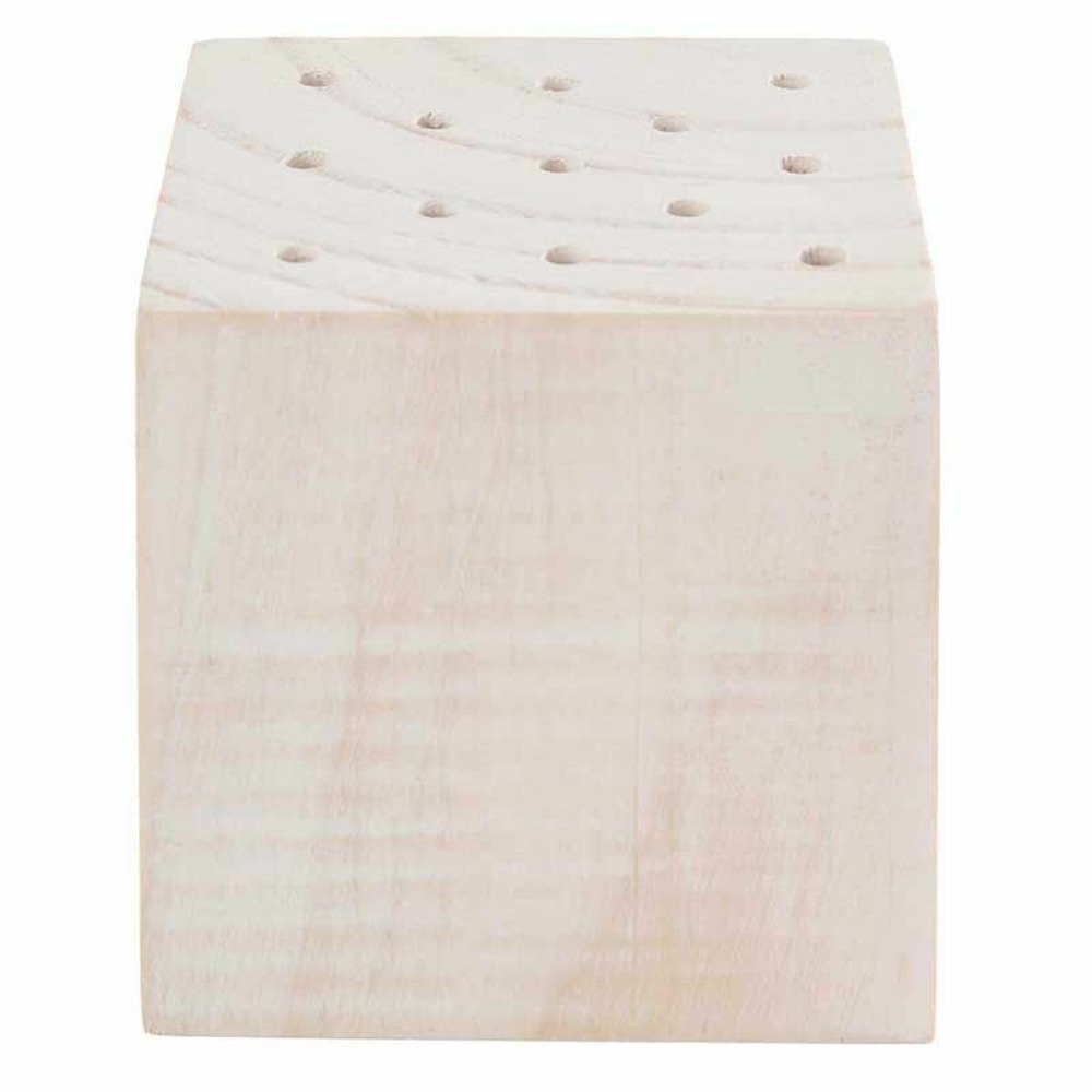Support en bois pour fleurs séchées blanc - 8 x 8 x 8 cm