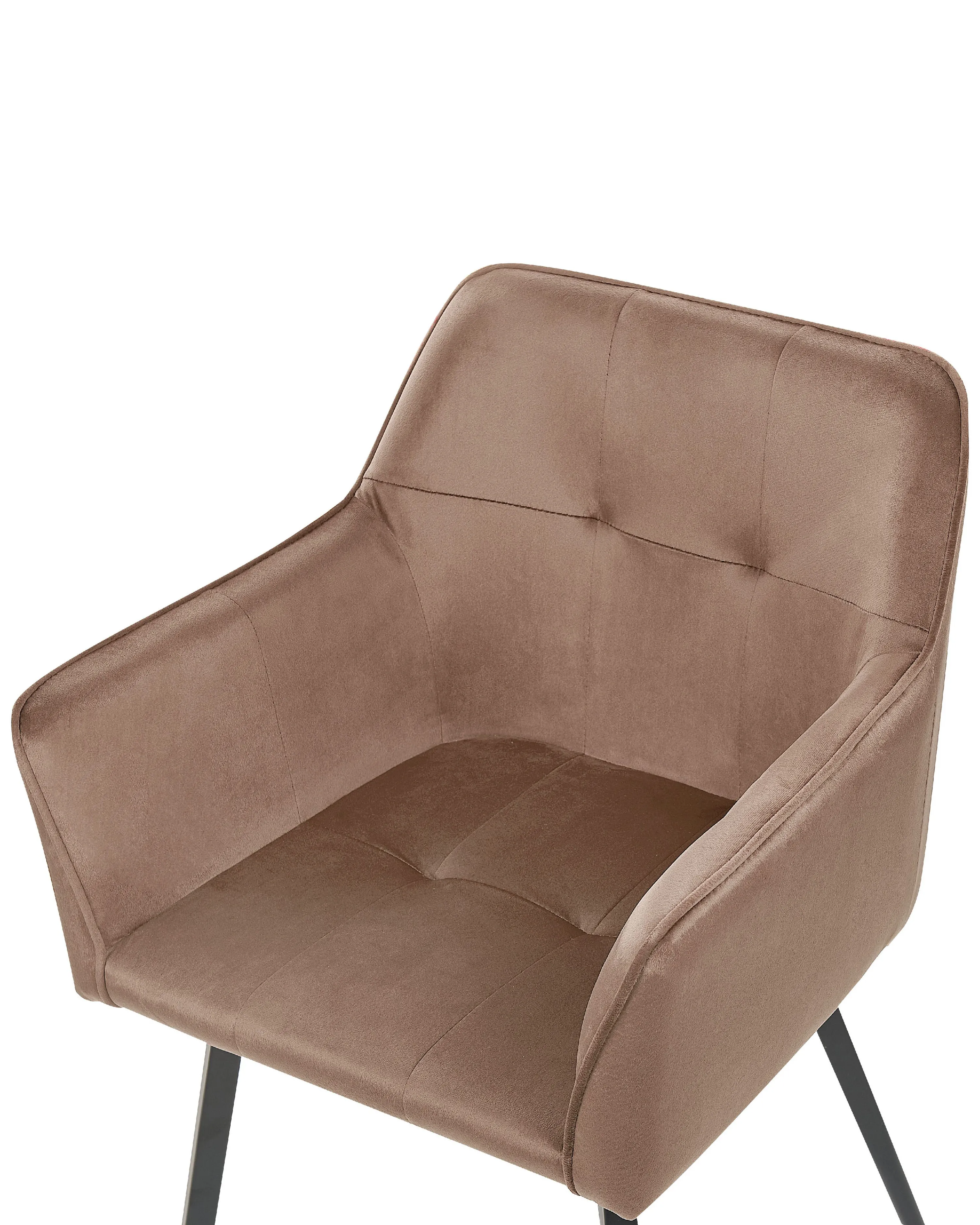 Set van 2 eetkamerstoelen JASMIN Fluweel Bruin