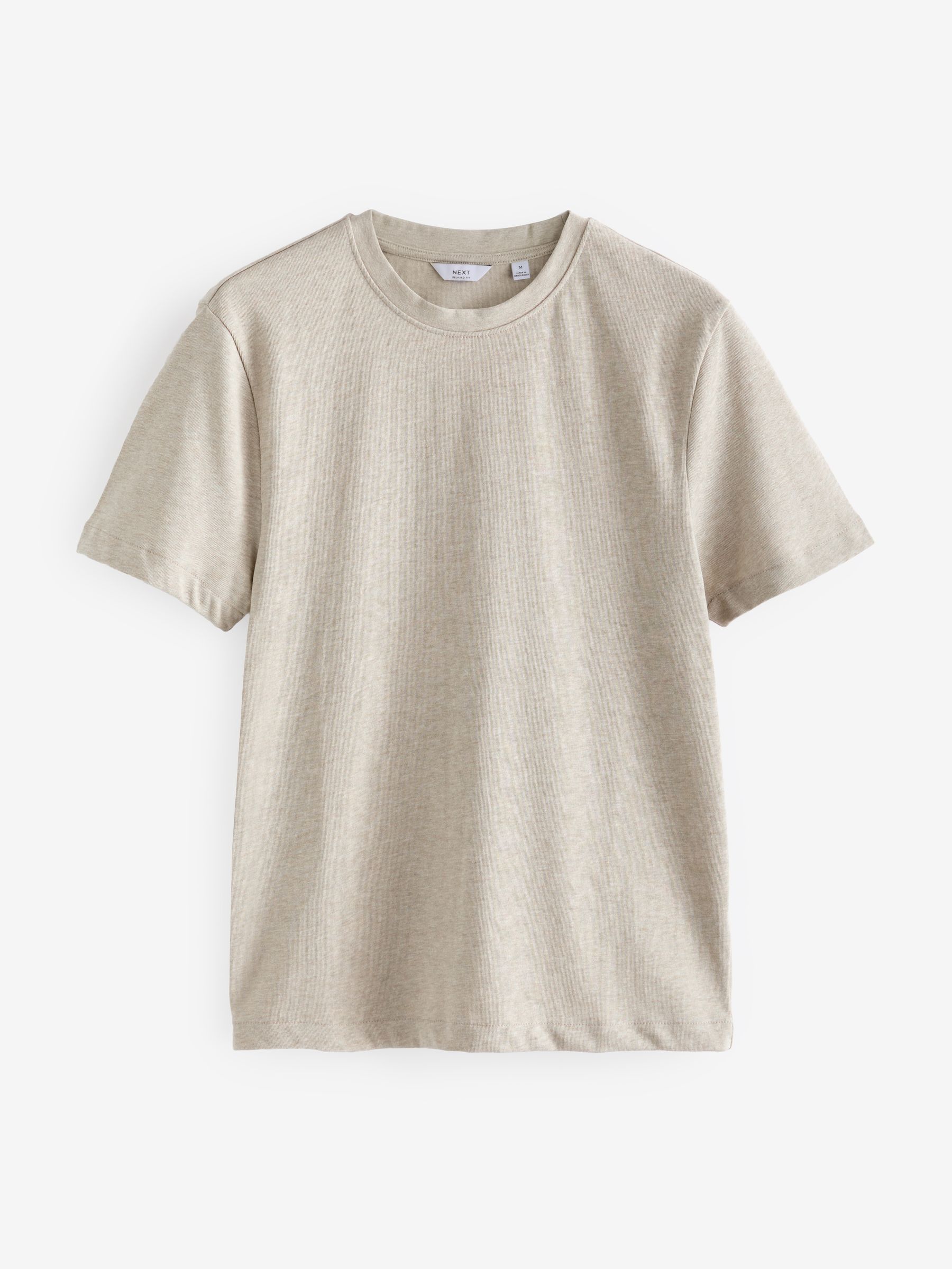 Zwart/Bruin/Licht Naturel - Relaxed fit - Verpakking van 3 T-shirts van zware stof
