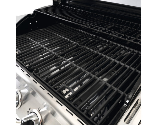 Nexgrill 5-pits gasbarbecue + zijbrander, zwart, inclusief opbergplank, dekselthermometer, geëmailleerde gietijzeren planchaplaat, vetopvangbak, grillpan, grillrooster, krachtige warmtezone, zijplank, warmhoudrek. Geëmailleerd gietijzeren grillrooste