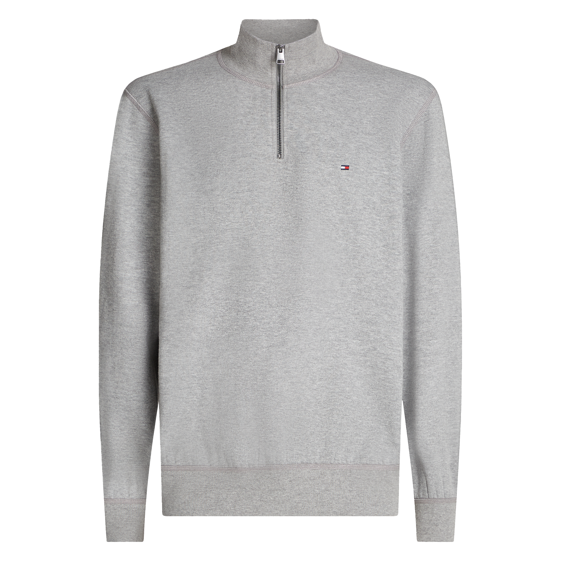 Pull col montant droit en coton mélangé | Gris