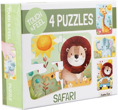 Barbo Toys  Rør og kjenn Puslespill Safari 4-in-1