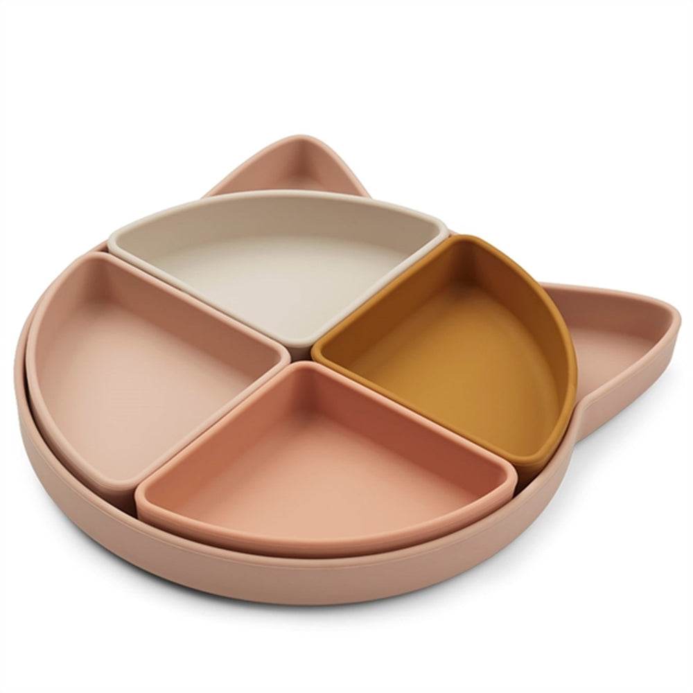 Arne Silikone Opdelt Tallerken Cat Rose Multi Mix