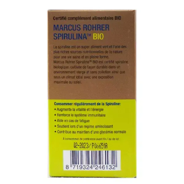 Comprimidos de Spirulina Orgânica Marcus Rohrer - 180 unidades