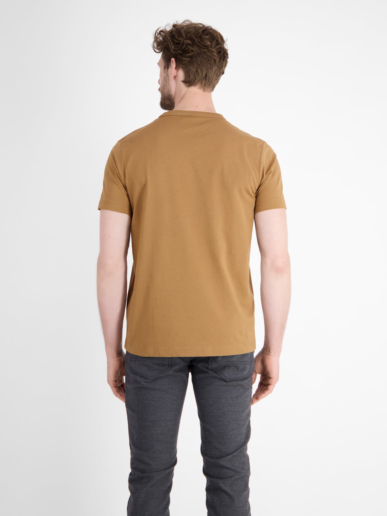 Unifarbenes T-Shirt mit Brustprint