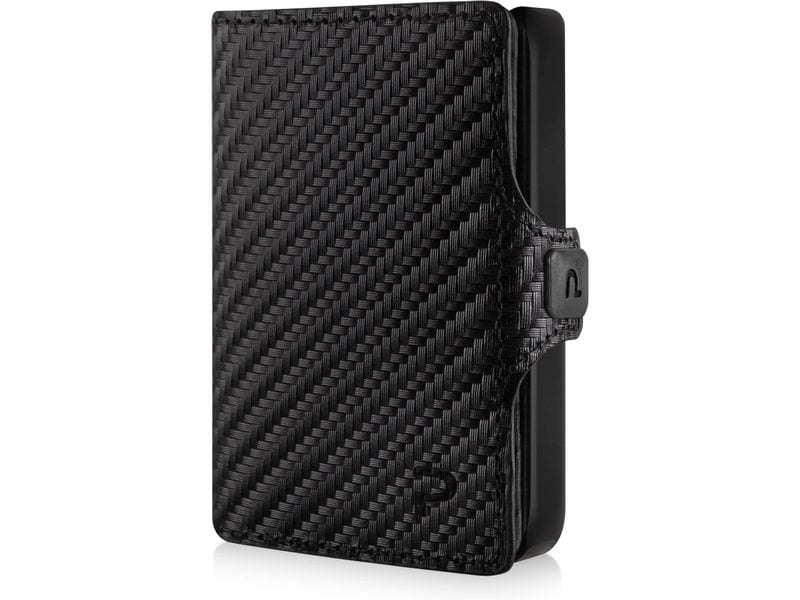 Puristo Portemonnaie KLIK Magnet Slim XS, Carbon Kompaktportemonnaie mit Mini-Münzfach