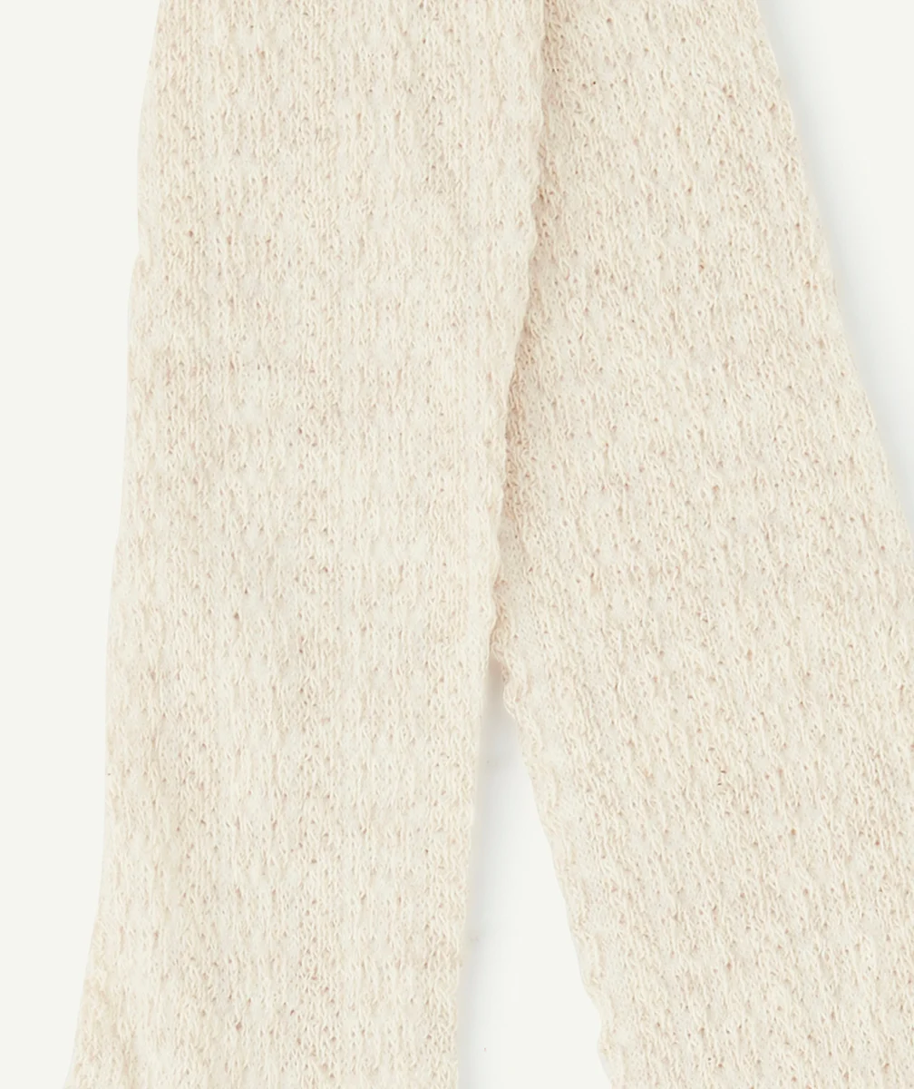 LES COLLANTS BÉBÉ FILLE EN TRICOT ÉCRU