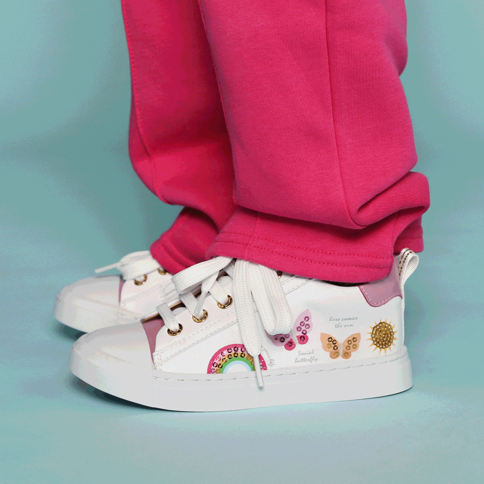 Shoesme weißer Sneaker mit Schmetterling