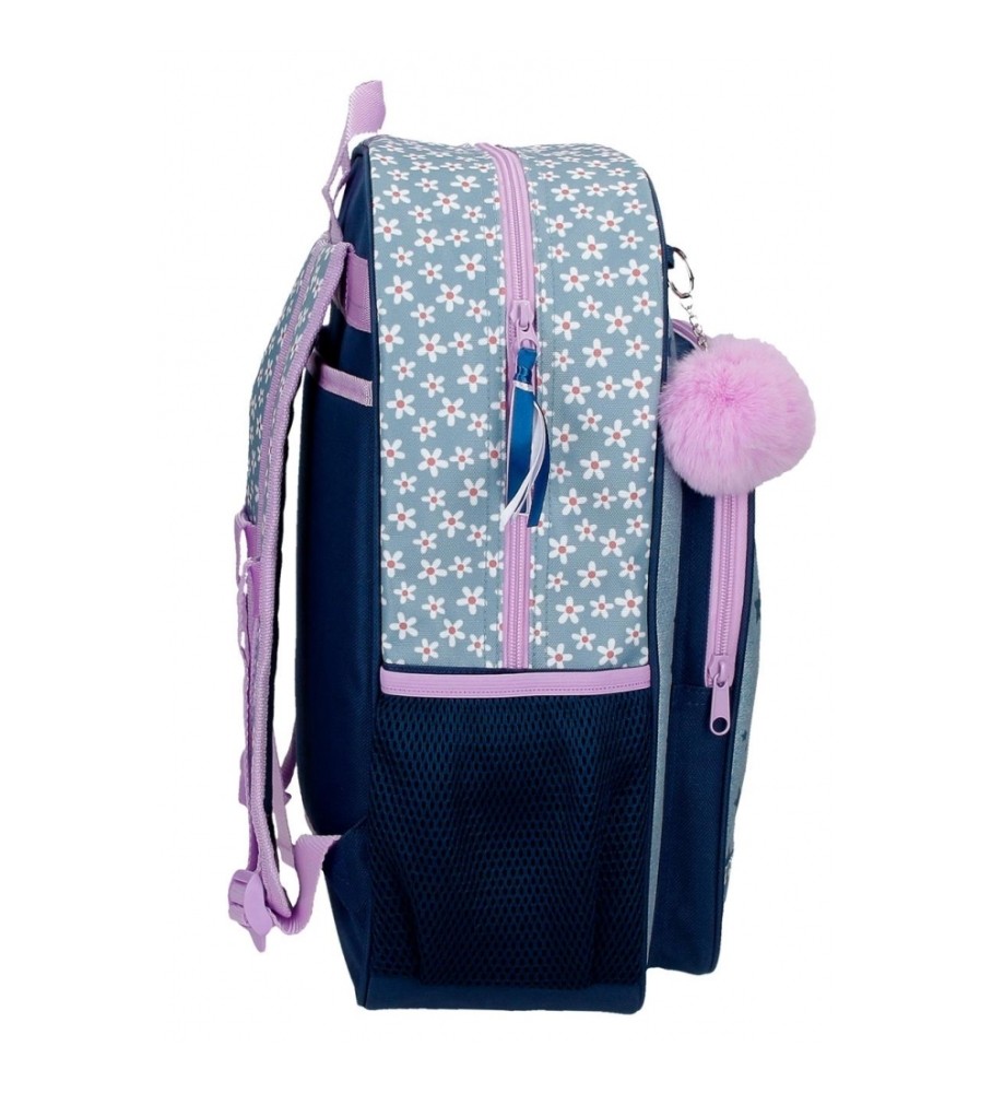 Disney Mochila Escolar Minnie Style  Adaptable a carro azul -30x40x13cm-